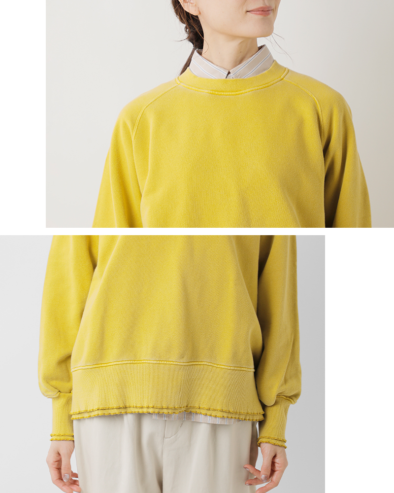 ESTROISLOSE(エストゥロワルーズ)コットンピグメント裏毛クルーネックプルオーバーec24310