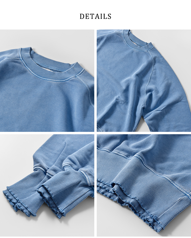 ESTROISLOSE(エストゥロワルーズ)コットンピグメント裏毛クルーネックプルオーバーec24310