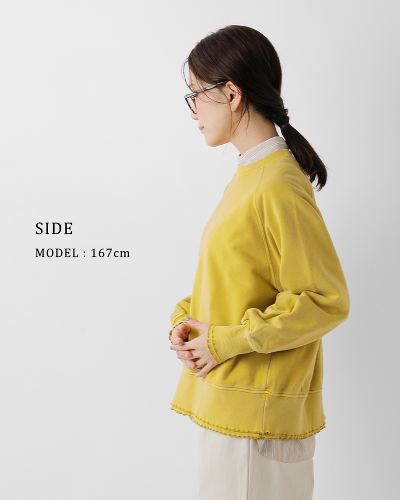 ESTROISLOSE(エストゥロワルーズ)コットンピグメント裏毛クルーネックプルオーバーec24310