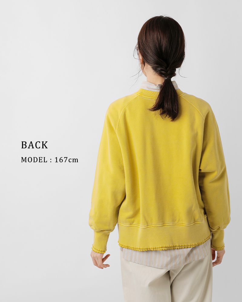 ESTROISLOSE(エストゥロワルーズ)コットンピグメント裏毛クルーネックプルオーバーec24310