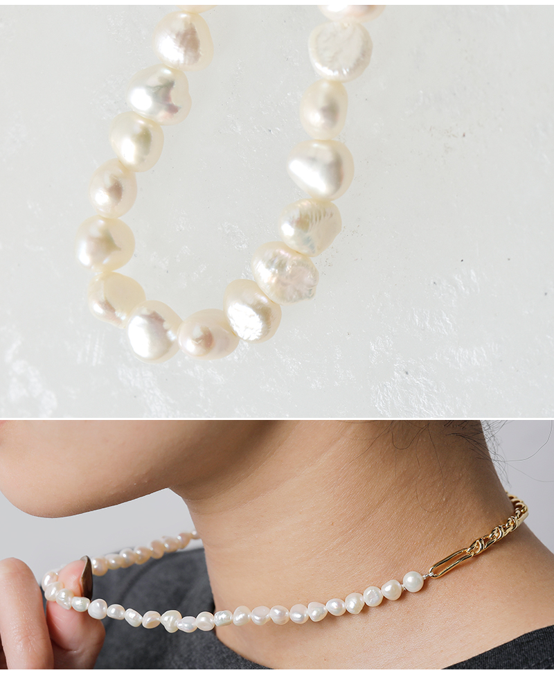 EO(イオ)パールミックスチェーンショートネックレス“Pearlmixchainshortnecklace”eo25ss-42