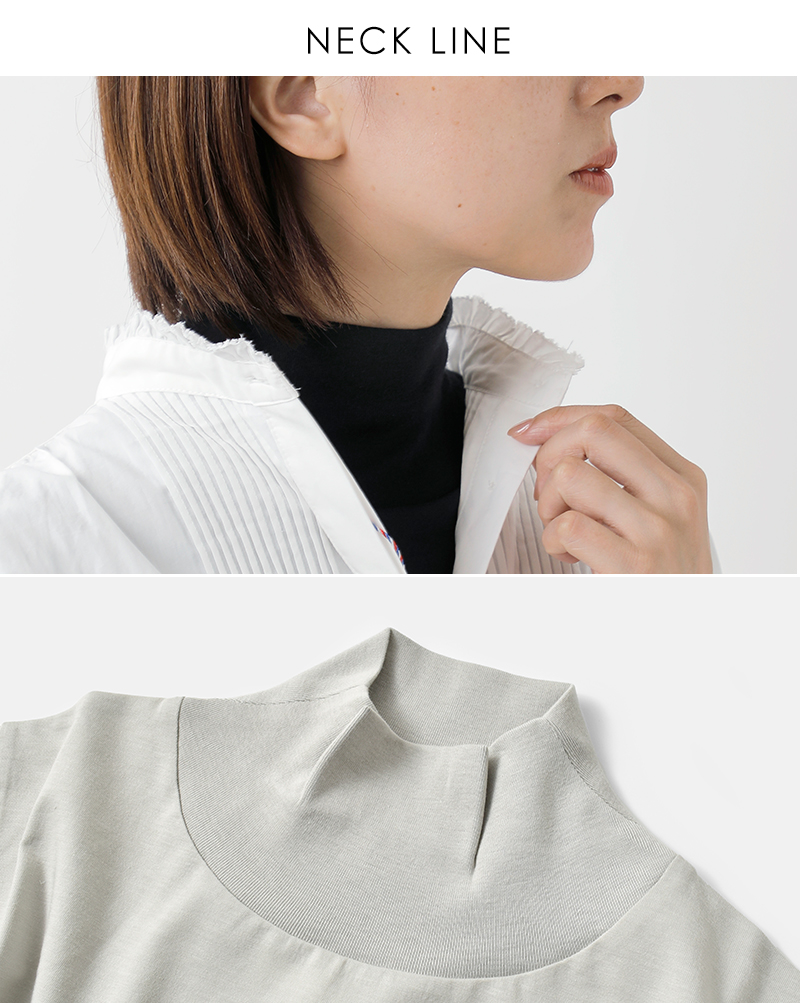 euphoric’(ユーフォリック)スペインピマコットンタートルネックサムホールカットソーeu-ct5401