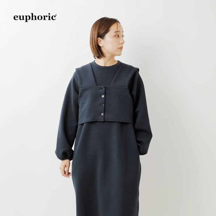 euphoric’(ユーフォリック)コットンストレッチ混ビスチェセット3wayワンピースeu-ct5413