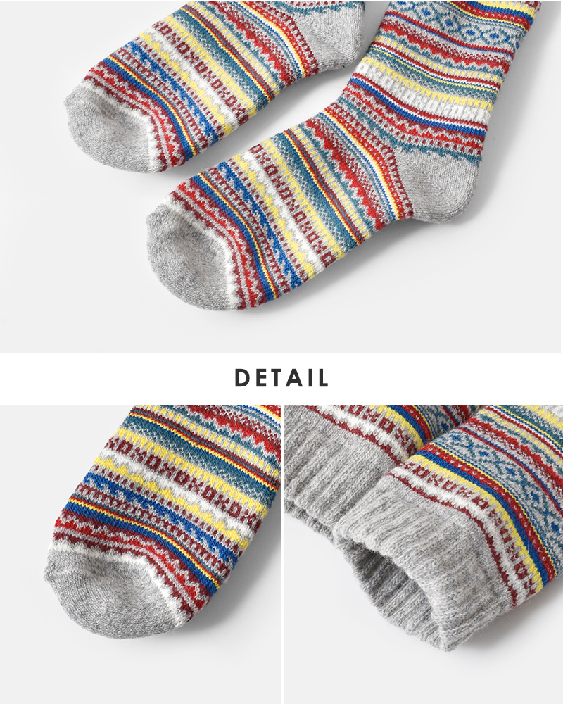 H FOOT WEAR(エイチフットウェア)フェアアイル柄 ショート ソックス fairisle