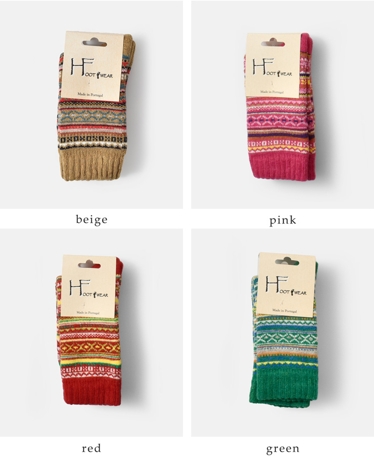 H FOOT WEAR(エイチフットウェア)フェアアイル柄 ショート ソックス fairisle