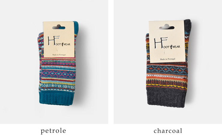 H FOOT WEAR(エイチフットウェア)フェアアイル柄 ショート ソックス fairisle