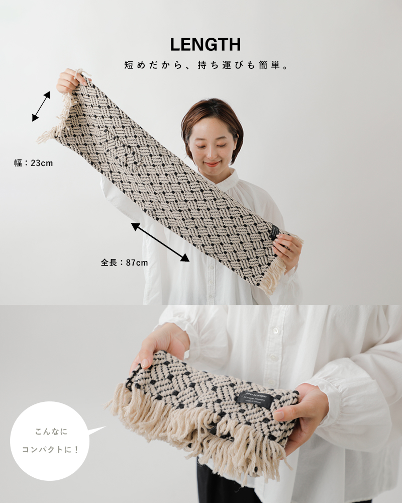 john branigan(ジョンブラニガン)aranciato別注チェックニットマフラーflap-same1