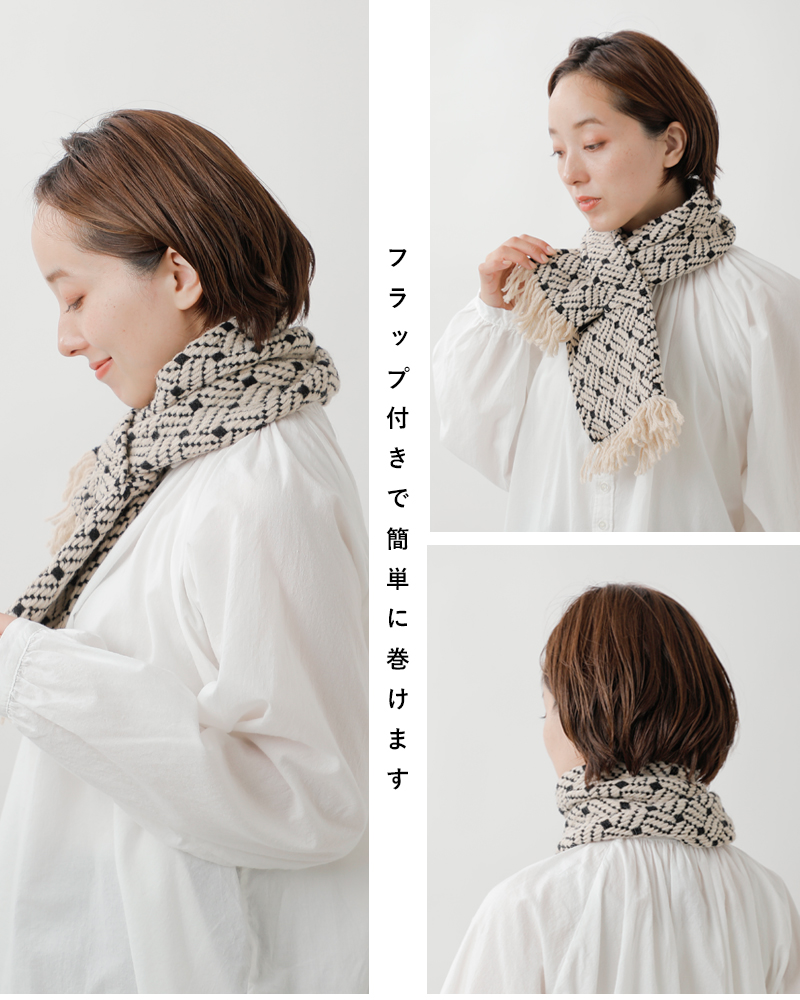 john branigan(ジョンブラニガン)aranciato別注チェックニットマフラーflap-same1