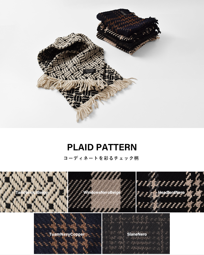 john branigan(ジョンブラニガン)aranciato別注チェックニットマフラーflap-same1