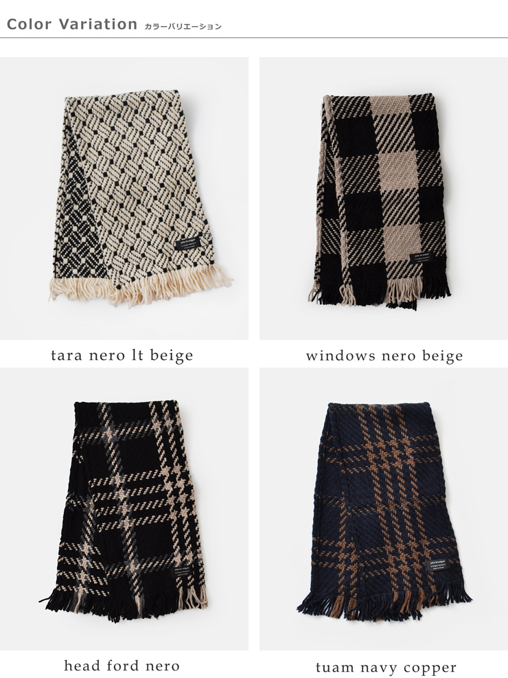 john branigan(ジョンブラニガン)aranciato別注チェックニットマフラーflap-same1