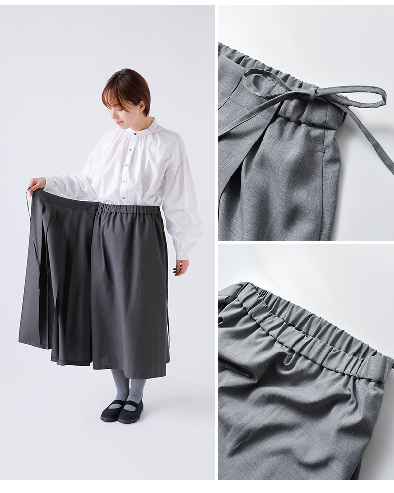 (g)(グラム)シーズンレスプリーツラップスカートg-650