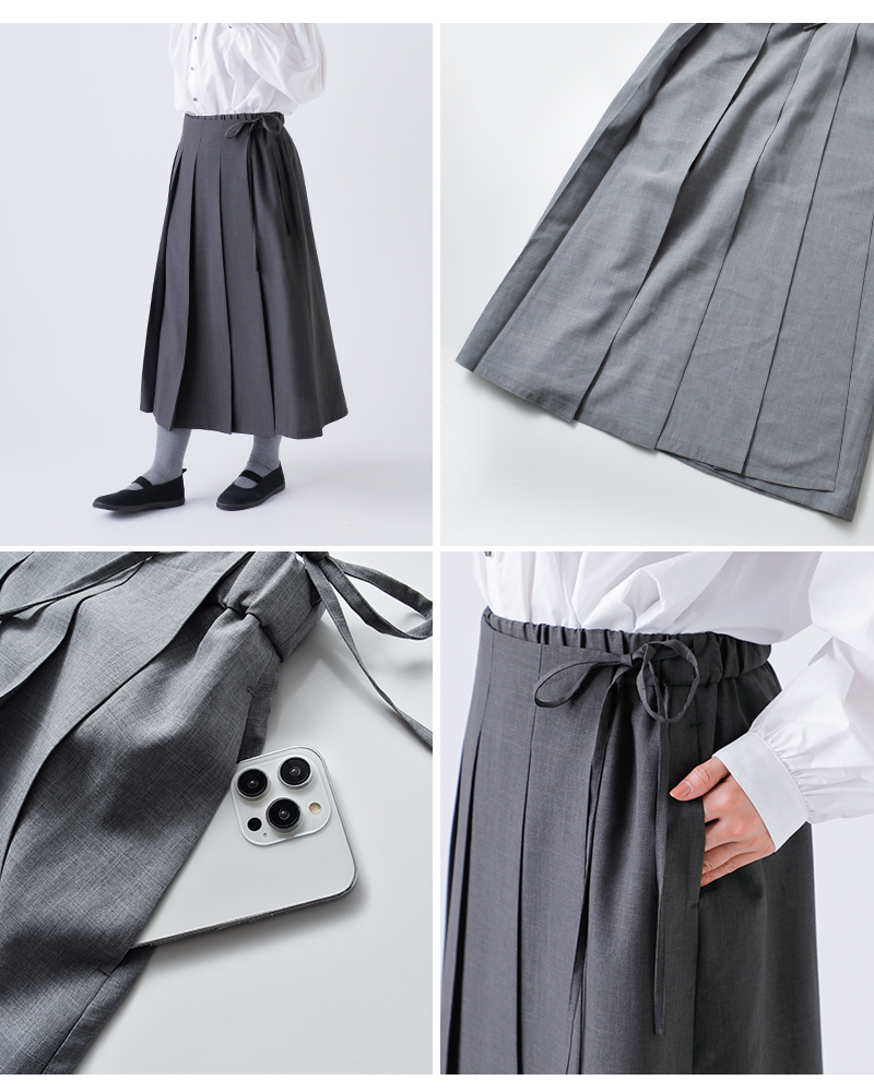 (g)(グラム)シーズンレスプリーツラップスカートg-650