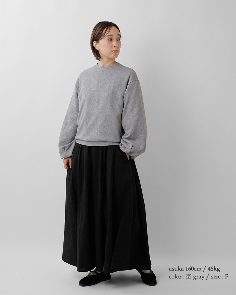 Gauze#(ガーゼ)コットンボリュームスリーブ裏毛プルオーバー“VOLUMESLEEVEURAKEPULLOVER”g1127