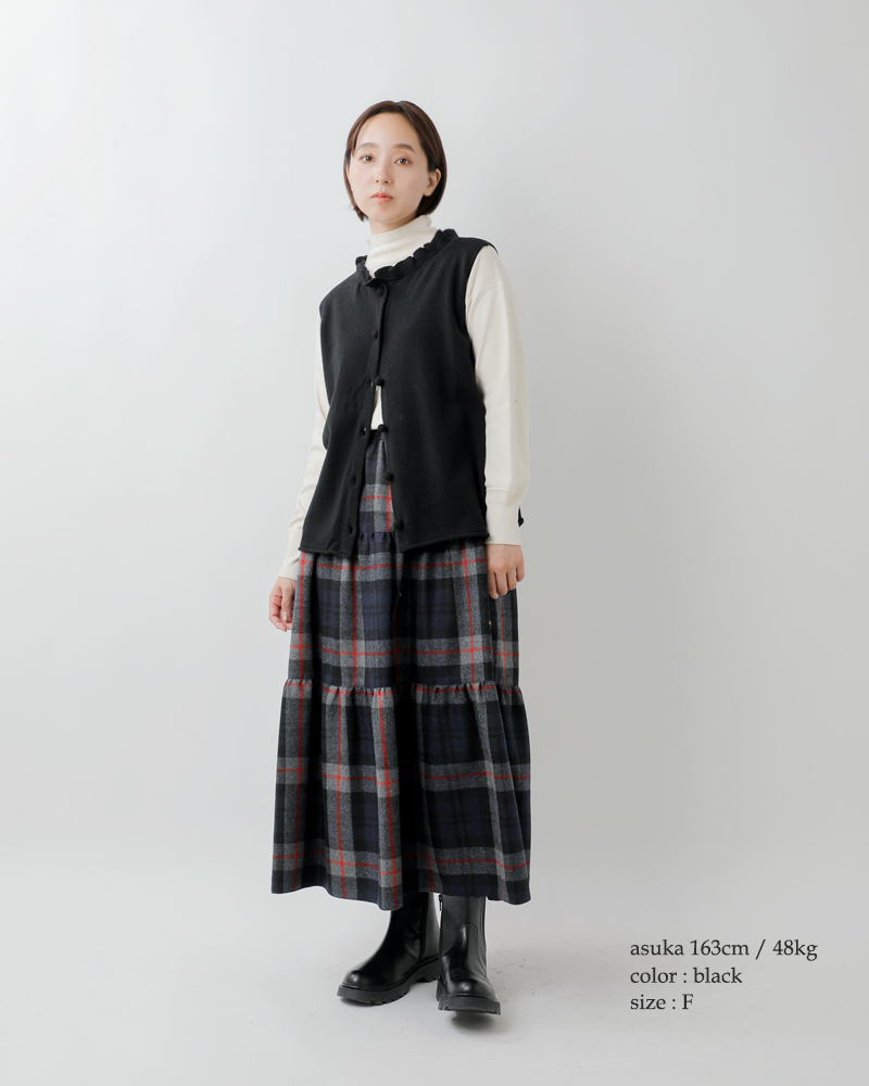 Gauze#(ガーゼ)ウールフリルカラー2wayニットベスト“FRILLCOLLAR2WAYKNITVEST”g1130