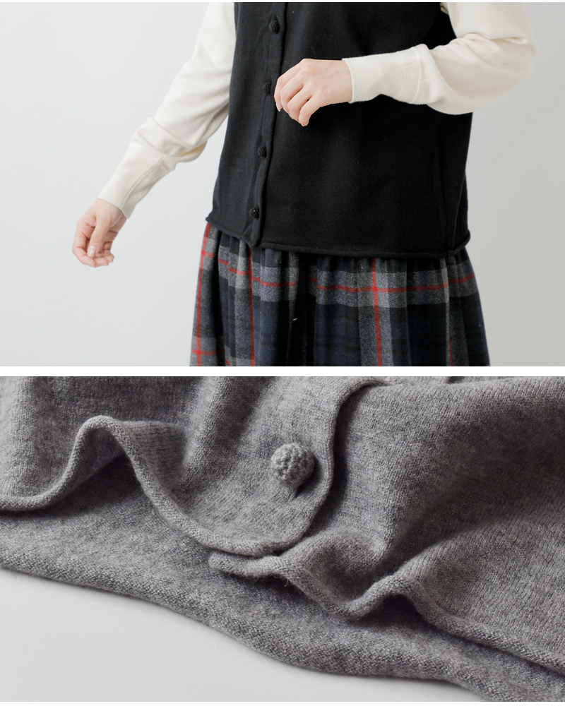 Gauze#(ガーゼ)ウールフリルカラー2wayニットベスト“FRILLCOLLAR2WAYKNITVEST”g1130