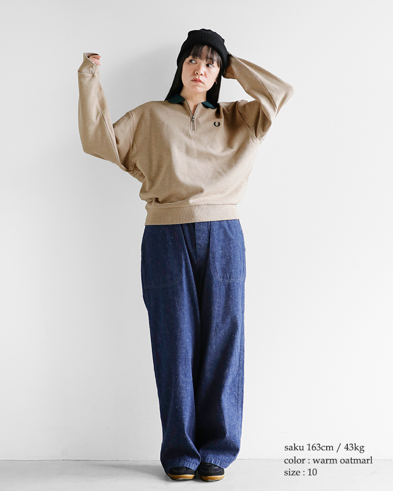 FRED PERRY(フレッド ペリー)コットンハーフジップポロスウェットシャツ“ZIPNECKCOLLARSWEATSHIRT”g1149