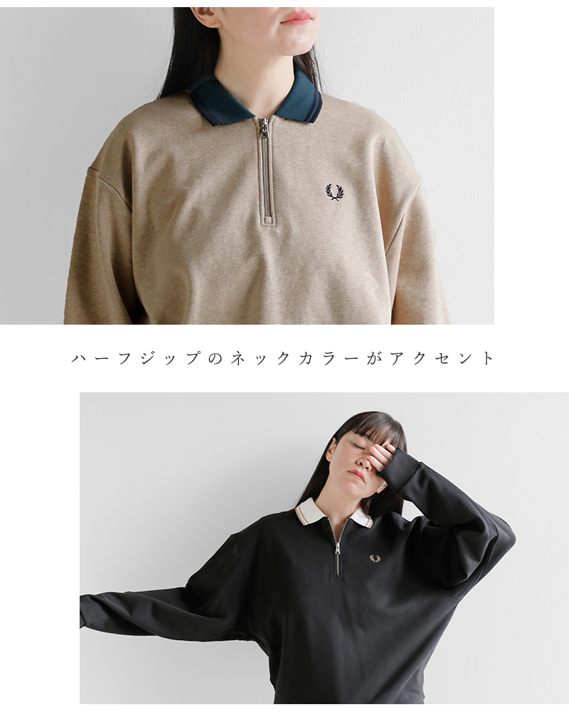 フレッドペリー ポロスウェット FRED PERRY フレッド ペリー コットン ハーフジップ ポロ