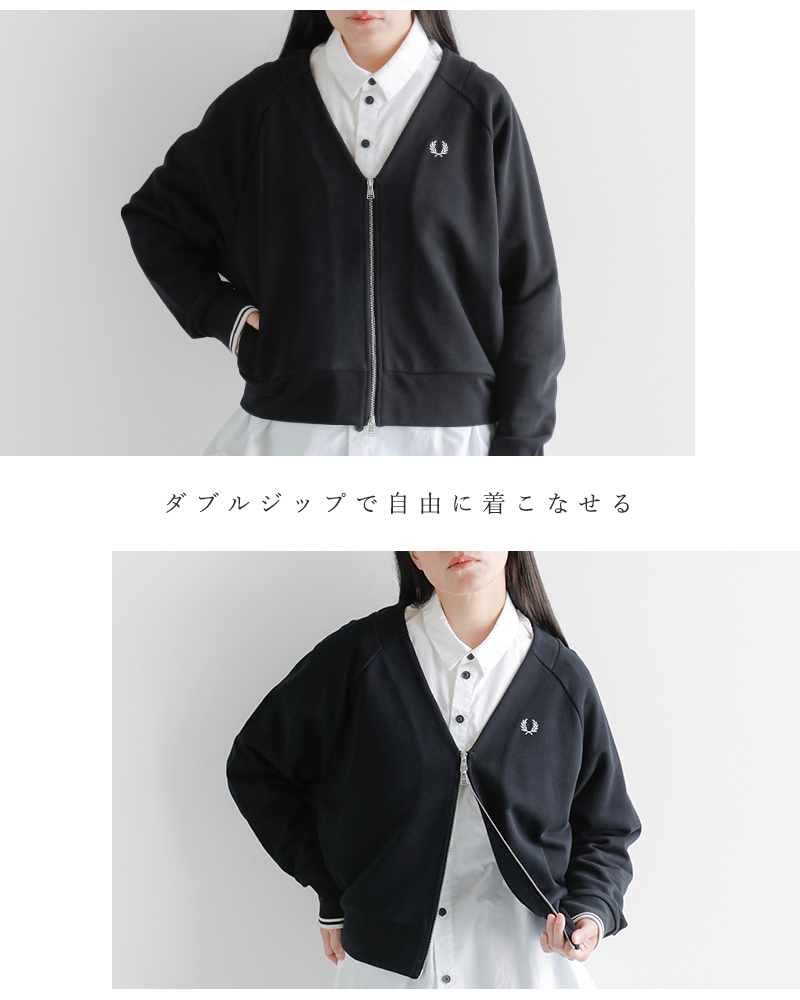 FRED PERRY(フレッド ペリー)コットンジップスルースウェットシャツカーディガン“ZIPTHROUGHSWETSHIRTCARDIGAN”g1151