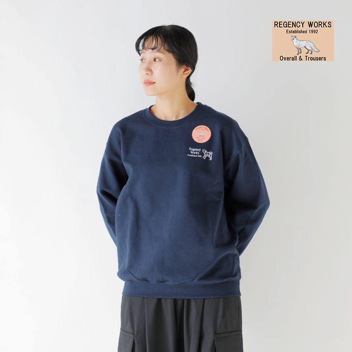 Regency Works(リージェンシーワークス)コットンクルーネックロゴ刺繍スウェットシャツgd562522-3