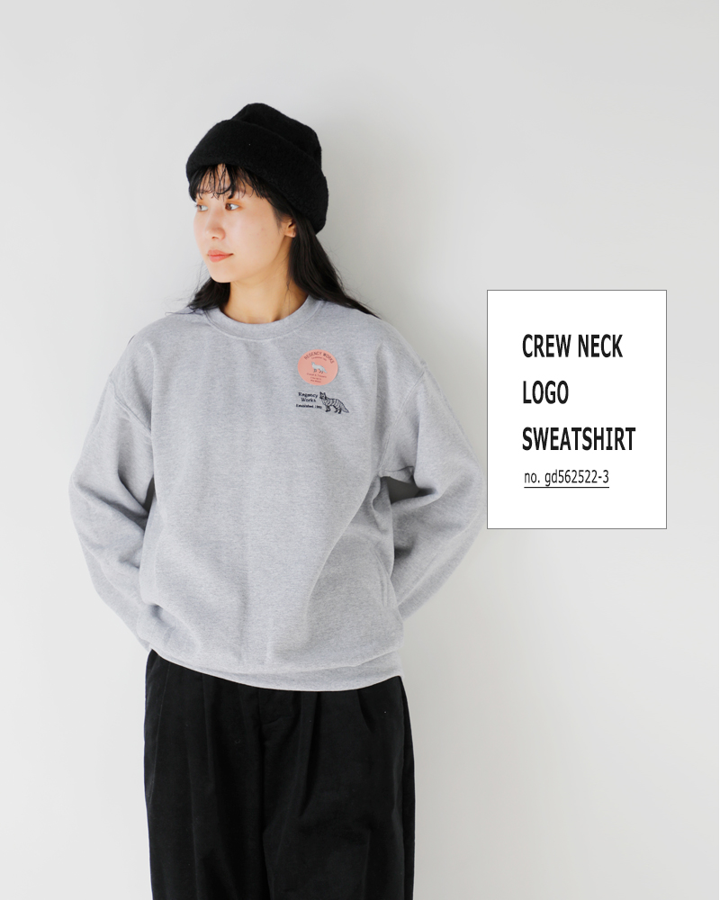 Regency Works(リージェンシーワークス)コットンクルーネックロゴ刺繍スウェットシャツgd562522-3