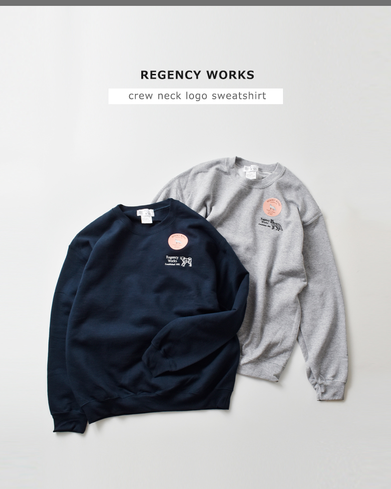 Regency Works(リージェンシーワークス)コットンクルーネックロゴ刺繍スウェットシャツgd562522-3