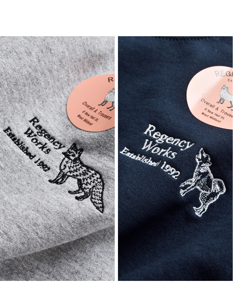 Regency Works(リージェンシーワークス)コットンクルーネックロゴ刺繍スウェットシャツgd562522-3