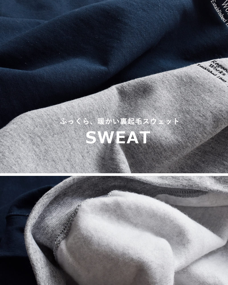 Regency Works(リージェンシーワークス)コットンクルーネックロゴ刺繍スウェットシャツgd562522-3