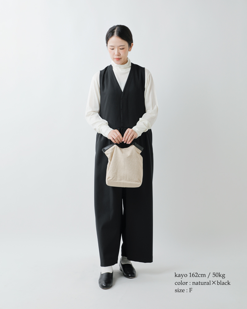 Permanent Age(パーマネントエイジ)コットンリネン×カウレザーミニトートバッグgf-2323