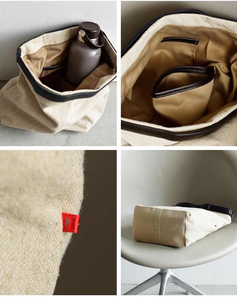 Permanent Age(パーマネントエイジ)コットンリネン×カウレザーミニトートバッグgf-2323