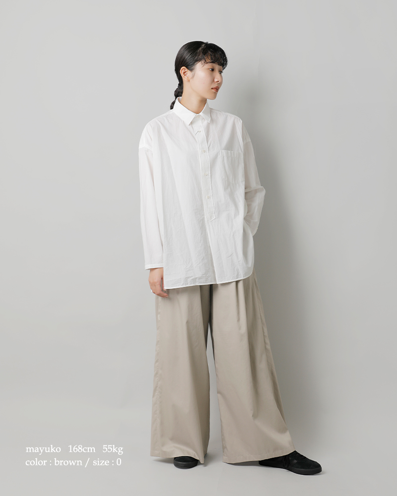 graphpaper(グラフペーパー)シリコン ポプリン ツータック イージー ワイドパンツ “Silicon Poplin Two Tuck Easy Wide Pants” gl253-40185