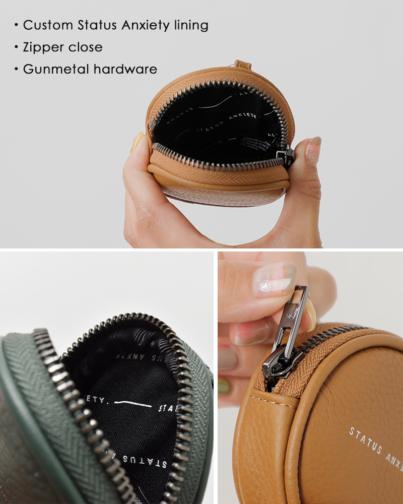 STATUS ANXIETY(ステータスアングザエティー)カウレザーポーチ“GOWITHME”go-with-me