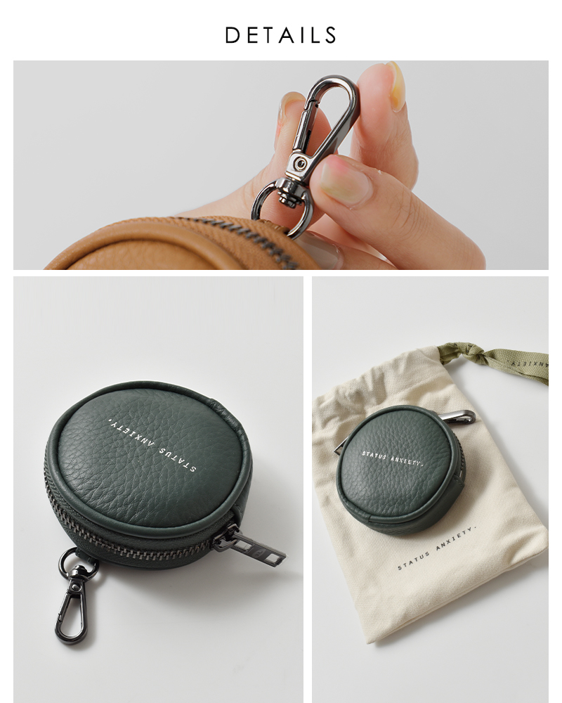 STATUS ANXIETY(ステータスアングザエティー)カウレザーポーチ“GOWITHME”go-with-me