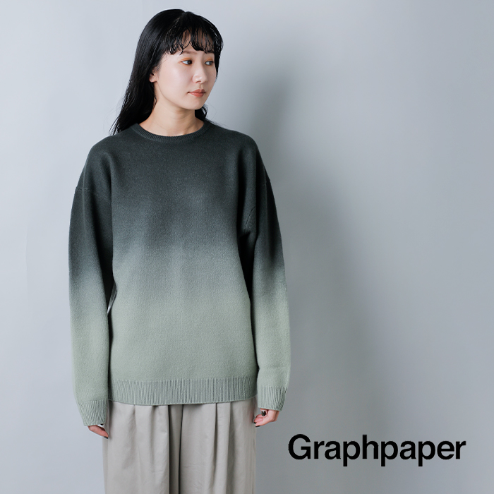 graphpaper(Oty[p[)Of[VE[N[lbNjbgvI[o[gGradientDyedWoolCrewNeckKnithgu253-80492