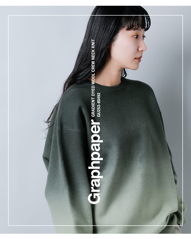 graphpaper(Oty[p[)Of[VE[N[lbNjbgvI[o[gGradientDyedWoolCrewNeckKnithgu253-80492