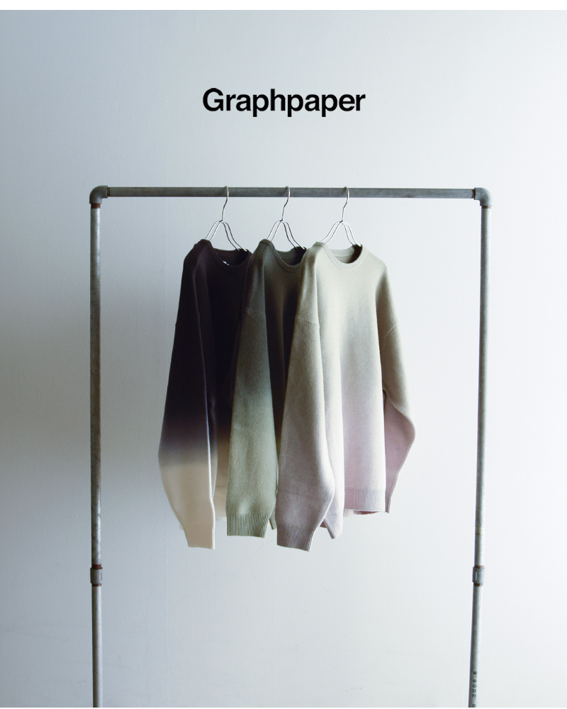 graphpaper(Oty[p[)Of[VE[N[lbNjbgvI[o[gGradientDyedWoolCrewNeckKnithgu253-80492