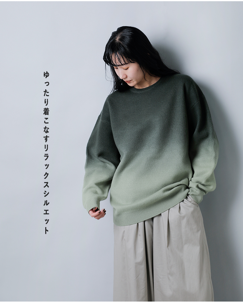 graphpaper(Oty[p[)Of[VE[N[lbNjbgvI[o[gGradientDyedWoolCrewNeckKnithgu253-80492