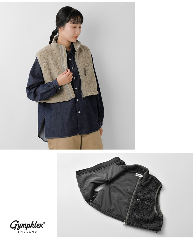Gymphlex(ジムフレックス)コージーライトボアショートベストgy-a0568bol