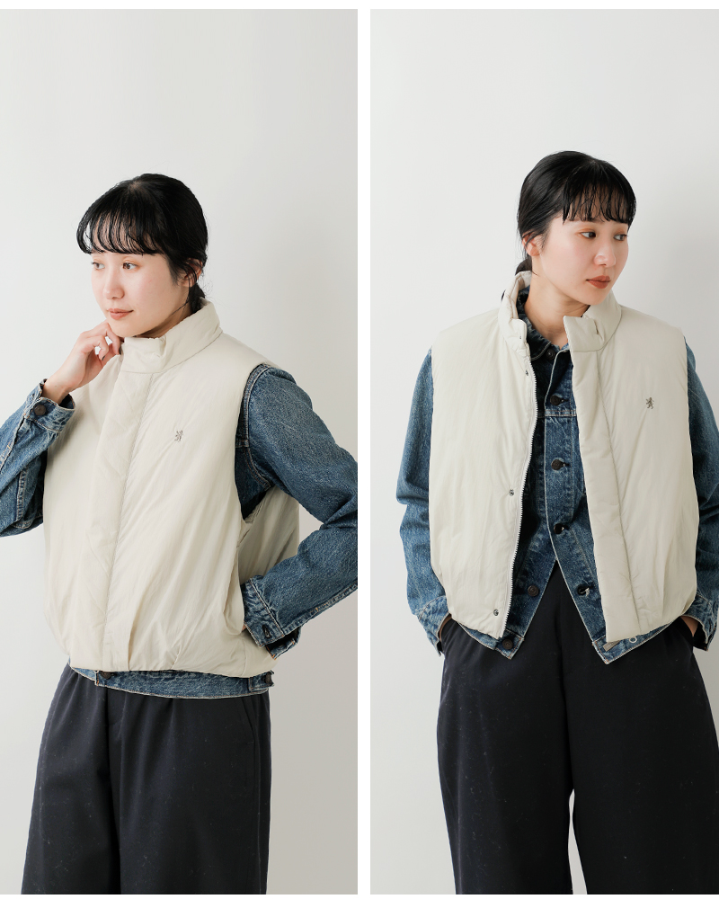 Gymphlex(ジムフレックス)ワッシャータフタ中綿ショートベストgy-a0723nwt