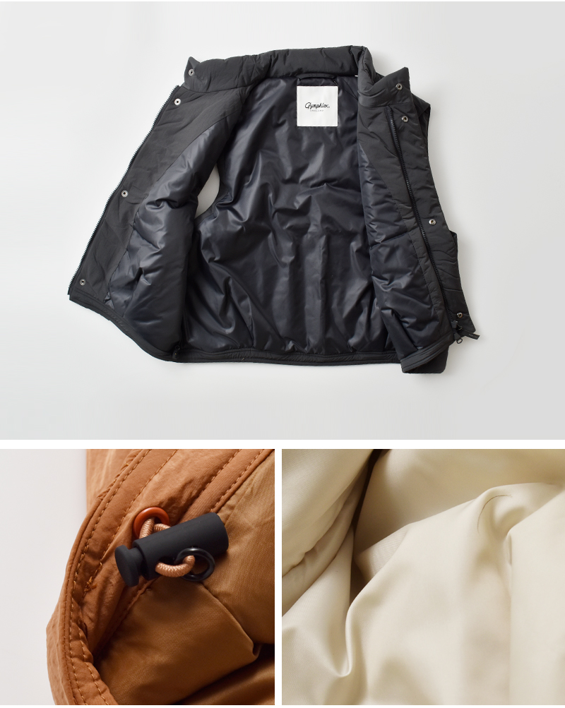 Gymphlex(ジムフレックス)ワッシャータフタ中綿ショートベストgy-a0723nwt