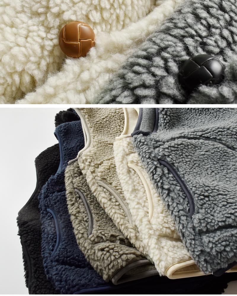 Gymphlex(ジムフレックス)くるみボタンボアフーデッドショートベストgy-a0726boa