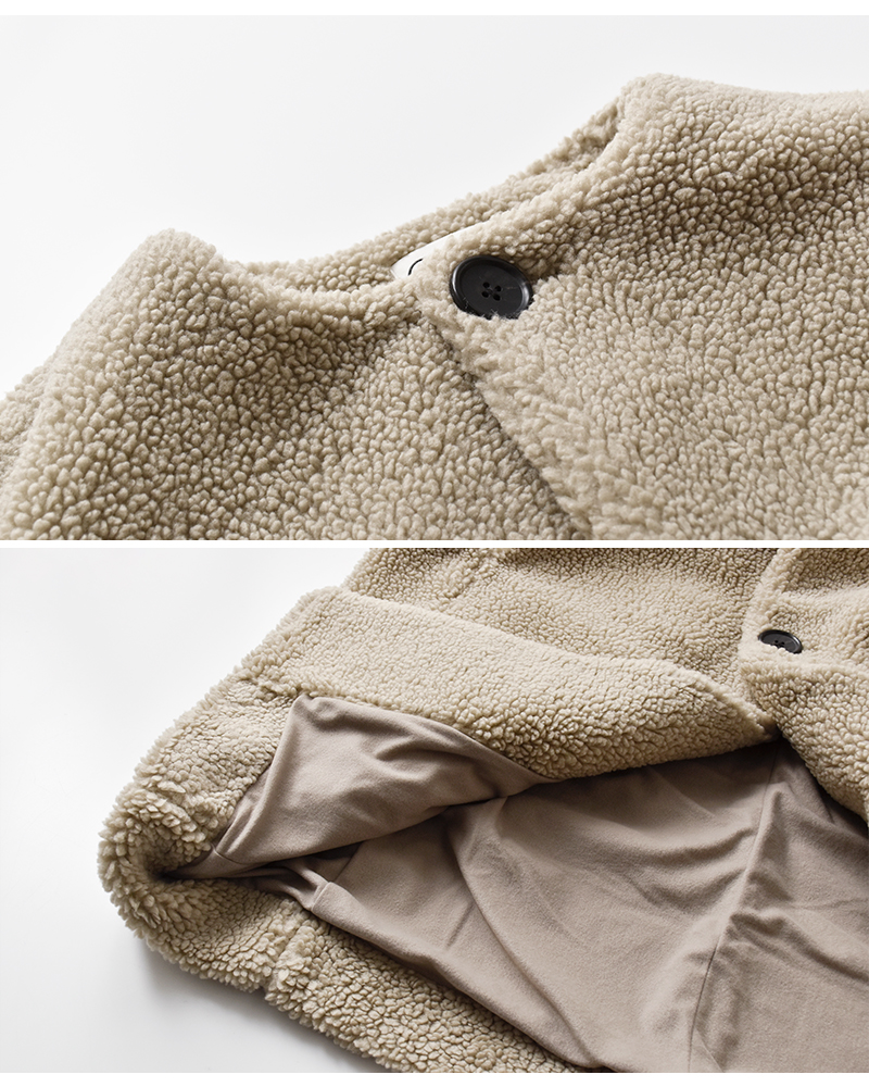 Gymphlex(ジムフレックス)コージーライトボアカラーレスコートgy-a0729bol