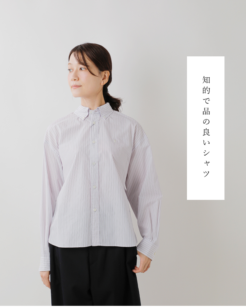 Gymphlex(ジムフレックス)ストライプボタンダウンロングスリーブシャツgy-b0198cbs-sbs