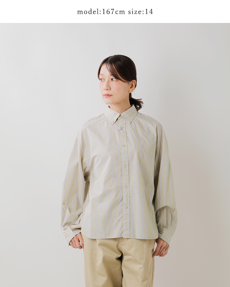 Gymphlex(ジムフレックス)ストライプボタンダウンロングスリーブシャツgy-b0198cbs-sbs