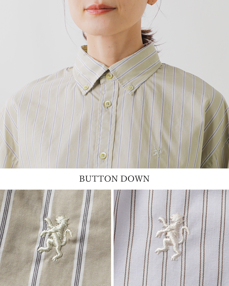 Gymphlex(ジムフレックス)ストライプボタンダウンロングスリーブシャツgy-b0198cbs-sbs