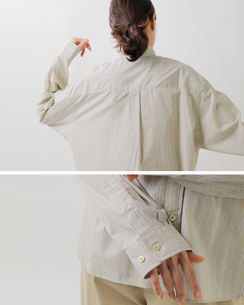 Gymphlex(ジムフレックス)ストライプボタンダウンロングスリーブシャツgy-b0198cbs-sbs