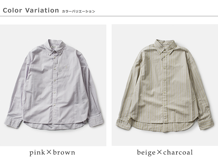 Gymphlex(ジムフレックス)ストライプボタンダウンロングスリーブシャツgy-b0198cbs-sbs