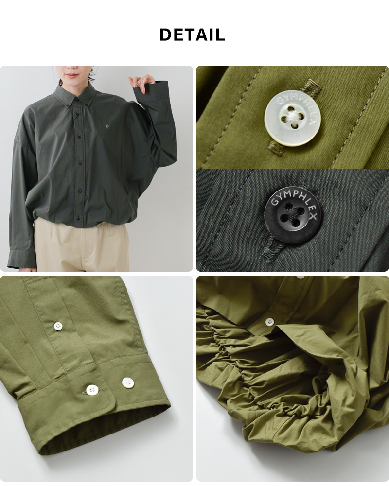 Gymphlexコットンタイプライター レギュラーカラー 長袖 シャツ ”SHORT B.D. SHIRT L/S” gy-b0310tto