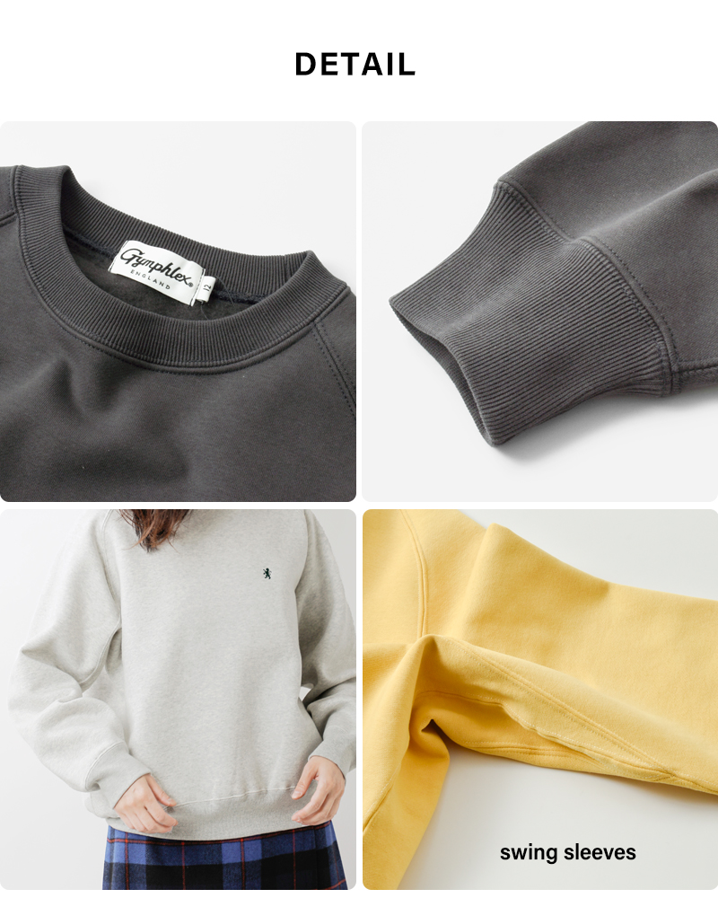 GymphlexAIR LIGHT FLEECY スウィングスリーブ クルーネック プルオーバー gy-c0291tcf-25aw