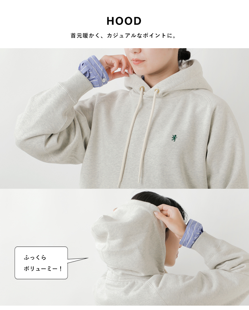 GymphlexAIR LIGHT FLEECY スウィングスリーブ フーデッド プルオーバー gy-c0293tcf