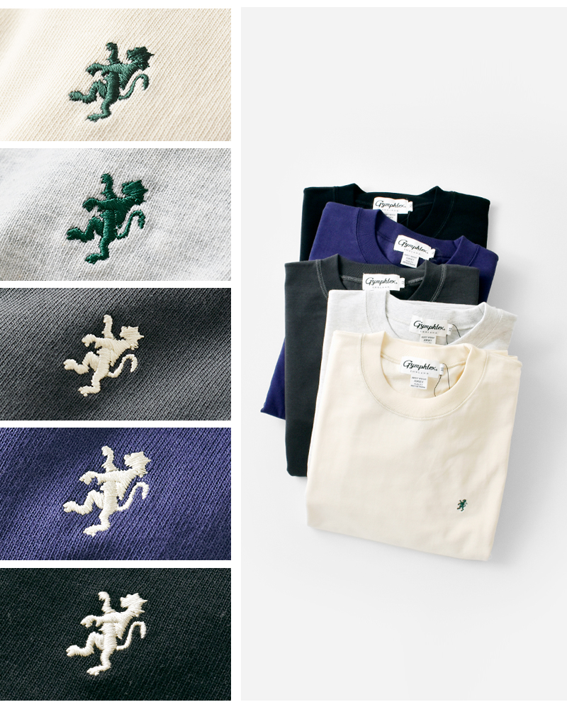 Gymphlex(ジムフレックス)ヘビーウェイトコットンクルーネック長袖Tシャツgy-c0389hwj